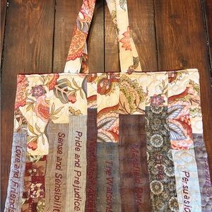 Jane Austen Floral Patchwork Tote Bag